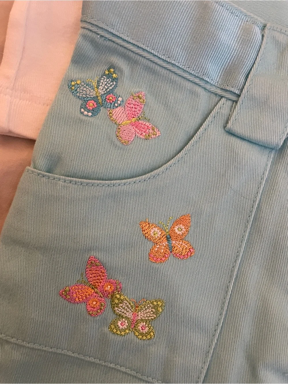 NWT Gymboree Butterfly ruffle sleeve Tee & Aqua Embroidered Shorts 2pcs Set 3T